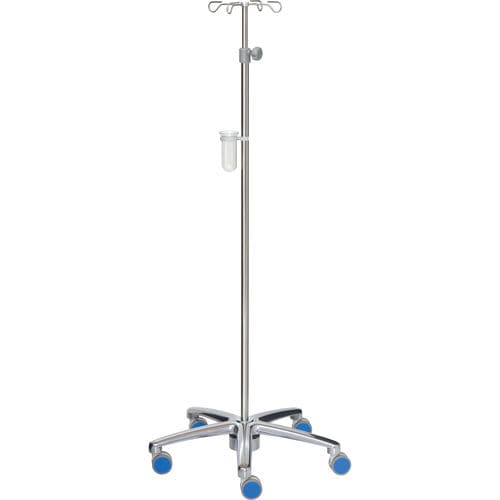 Infusionsständer auf Rollen - 22333 - Inmoclinc - 4 Haken / Edelstahl / Schwerlast