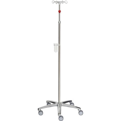 Infusionsständer auf Rollen - 22345 - Inmoclinc - 4 Haken / teleskopisch / Edelstahl