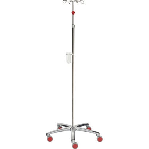 Infusionsständer auf Rollen - 22351 - Inmoclinc - 4 Haken / teleskopisch / Edelstahl