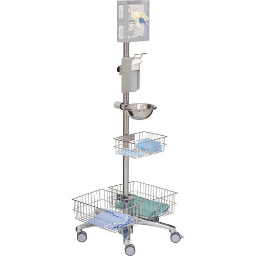 Hygienestation auf Rollen - 22413 - Inmoclinc - mit Korb / mit Desinfektionsgelhalter / mit Handschuhbox
