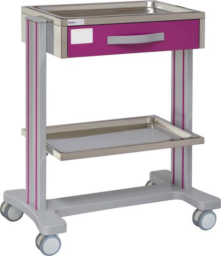 Vielzweckwagen - 70070 - Inmoclinc - Aluminium / 1 Schublade / 2 Ebenen