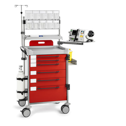 Notfallwagen - 1210 R - Insausti - für Defibrillator / Edelstahl / Polyethylen