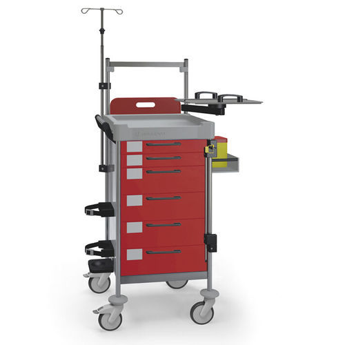 Notfallwagen - Q224 R - Insausti - für Defibrillator / Edelstahl / Polyethylen