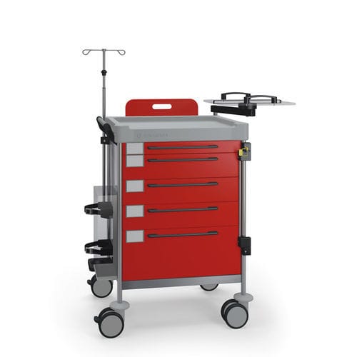 Notfallwagen - 1266 R - Insausti - für Defibrillator / Edelstahl / Polyethylen