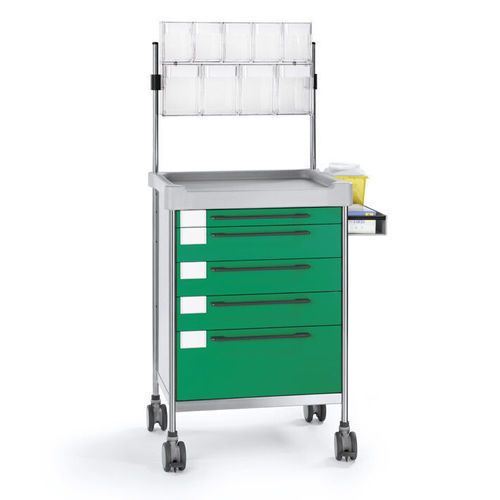 Wagen für Anästhesie - 3607 G - Insausti - Edelstahl / Polyethylen / 5 Schubladen