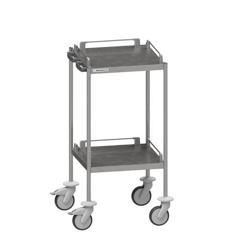 Wagen für Kliniken - SQ505 - Insausti - für Transport / Edelstahl / mit 2 Regalbrettern