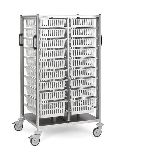 Wagen für Kliniken - 620TRT.(16)72.(2)73 - Insausti - für Transport / Edelstahl / mit Schublade