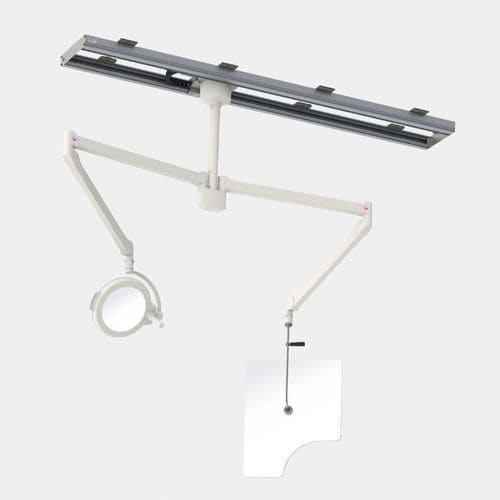 Röntgenstrahlen-Strahlenschutzschild - 354/P76/LED - Kenex Electro-Medical - deckenmontiert / mit Fenster / mit OP-Leuchte