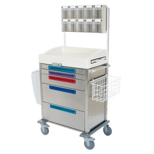 Wagen für Anästhesie - K040 / AK - Kenmak Hospital Furnitures  - für Defibrillator / Abfall / Edelstahl