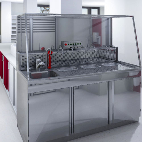 Formalinversorgungs-Arbeitsstation - KUGEL medical GmbH & Co. KG - mit Waschbecken / Edelstahl