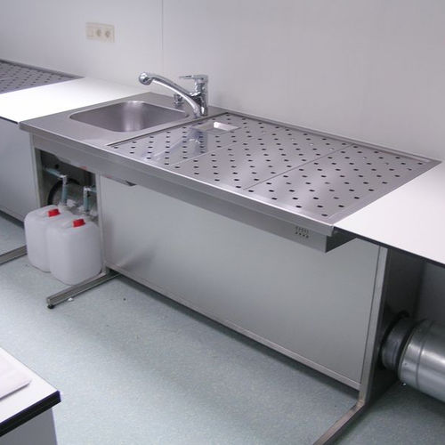 Labor-Arbeitsstation / Histopathologie - UCS-1500 - KUGEL medical GmbH & Co. KG - für Probenvorbereitung / mit Waschbecken / Luftabsaugung nach unten