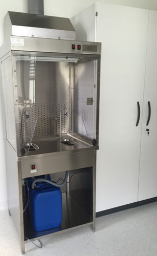 Formalinversorgungs-Arbeitsstation - FDS-760W - KUGEL medical GmbH & Co. KG - mit Waschbecken / mit Haube / freistehend