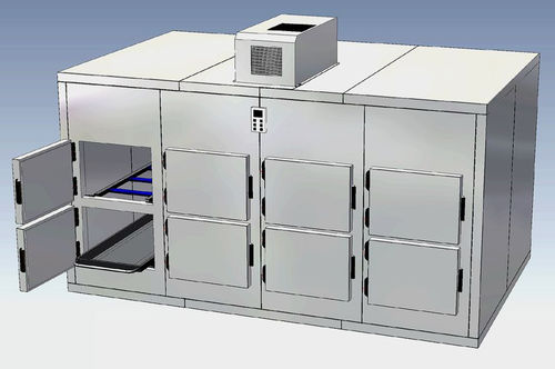 Leichenkühlzelle für Leichentragen - KZM 40/0200 - KUGEL medical GmbH & Co. KG - 2 Körper / mit Frontöffnung / modular