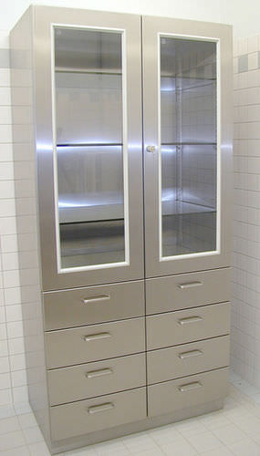 Schrank für Instrumente - INS-800-8S - KUGEL medical GmbH & Co. KG - für OP-Bereich / mit Regal / mit Flügeltür