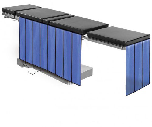 Röntgenstrahlen-Strahlenschutzvorhang - Burlington Medical - an Untersuchungsliege montiert