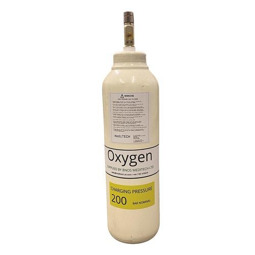 Sauerstoff-Medizingasflasche - 676-0025-00  - Meditech - Edelstahl / weiß