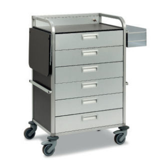 Pflegewagen - Medicar M6 - Mercura Industries - anodisiertes Aluminium / mobil