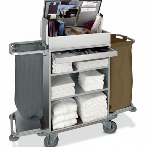 Sackhalterwagen für saubere Wäsche - NAPOLI - Mercura Industries - für Kliniken / mit Schublade / mit Regal