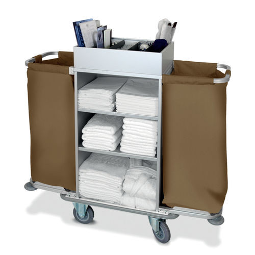 Sackhalterwagen für saubere Wäsche - SANTA-FE - Mercura Industries - mit Regal / 2 Säcke