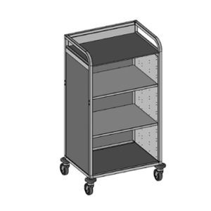 Medizinischer Wagen - Medicar H2 - Mercura Industries - Pflege / anodisiertes Aluminium / mit 2 Regalbrettern