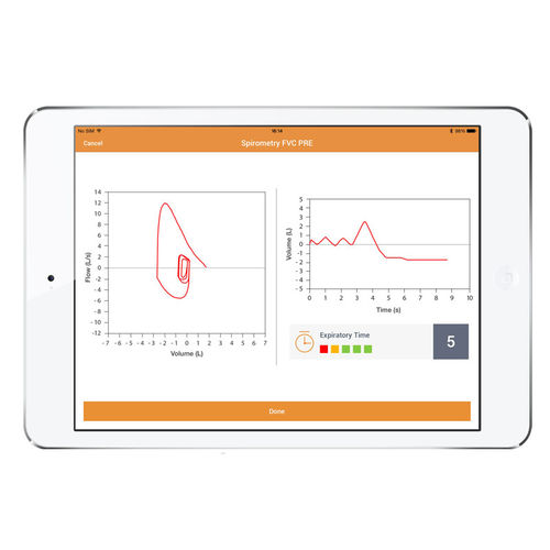 IOS-Applikation / Spirometrie - MIR Spiro App - MIR - Medical International Research - Content-Sharing / Analyse / Test