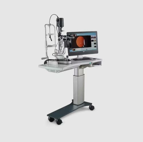 Manueller ophthalmischer Instrumententisch - HSM 600 - Haag-Streit Surgical - höhenverstellbar / auf Rollen