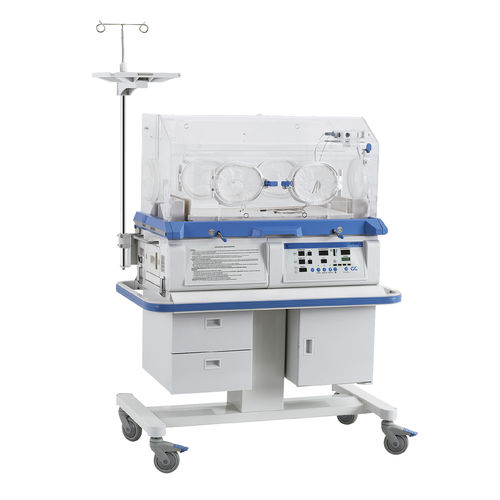 Inkubator für Neugeborene auf Rollen - YP-970 - Ningbo David Medical Device - mit Stauraum / mit 4 Fenstern für Zugang zum Baby