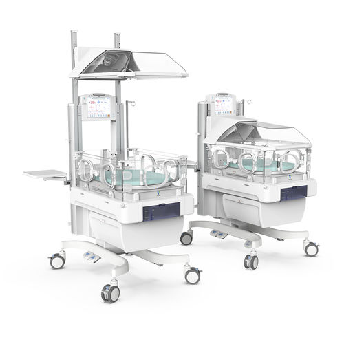Inkubator für Neugeborene auf Rollen - YP-3100B - Ningbo David Medical Device - höhenverstellbar / mit Touchscreen / mit Monitor
