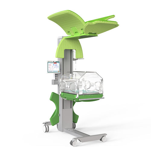 Inkubator für Neugeborene auf Rollen - YP-2500B - Ningbo David Medical Device - höhenverstellbar / mit Touchscreen / mit Monitor