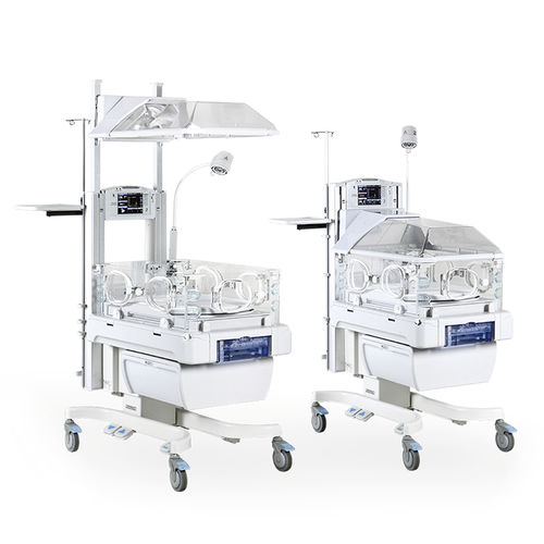 Neugeboreneninkubator auf Rollen - YP-3000 - Ningbo David Medical Device - höhenverstellbar / mit Monitor / mit Phototherapie-Lampe