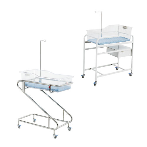 Wiege für Krankenhäuser auf Rollen - YC-B - Ningbo David Medical Device - mit Infusionsständer / mit Stauraum / Edelstahl