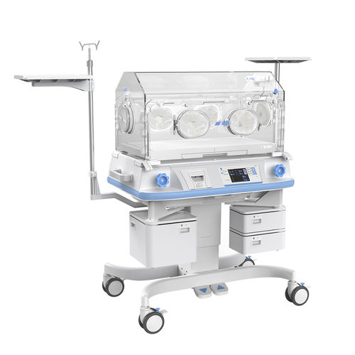 Neugeboreneninkubator auf Rollen - YP-2000 - Ningbo David Medical Device - höhenverstellbar / mit Stauraum / mit 4 Fenstern für Zugang zum Baby