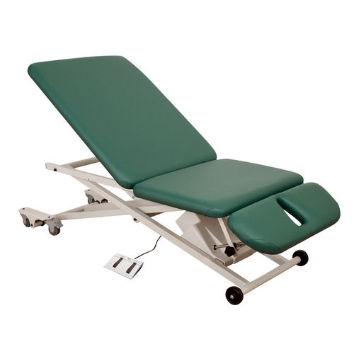 Elektrische Massageliege - PT300 - Oakworks Med - auf Rollen / mit höhenverstellbarer Rückenlehne / dreiteilig