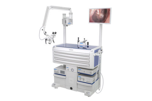 HNO-Arbeitsstation - OPTIMUS/OPTIMUS ELITE - OPTOMIC - mit Monitor / auf Rollen