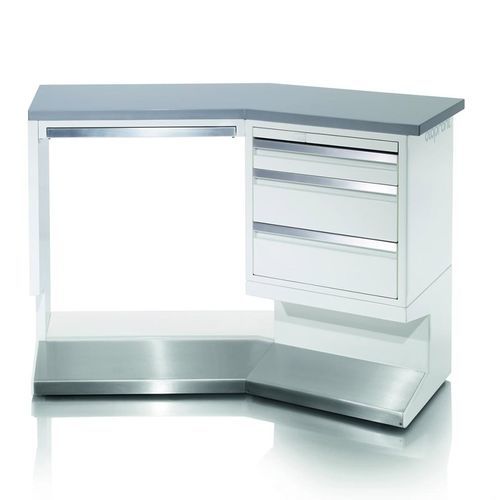 Vitrine für HNO-Instrumente - L - Otopront - für Krankenhaus / mit Regal / mit Schublade