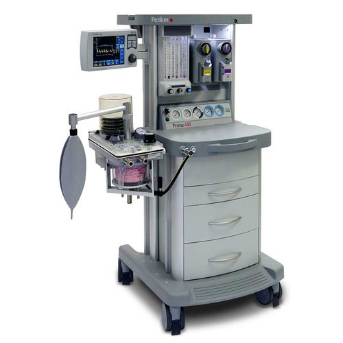 Anästhesiearbeitsplatz auf Wagen - Prima 450 - Penlon - Atmungsmonitoring / mit Ventilator / mit System zur Ableitung von Anästhesiegasen