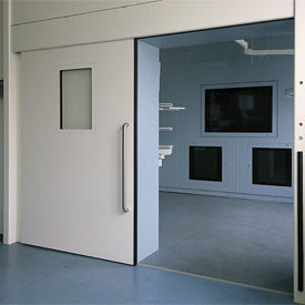 Schutztür - Pneumatik Berlin - für OP-Saal / Schiebe / einflügelig