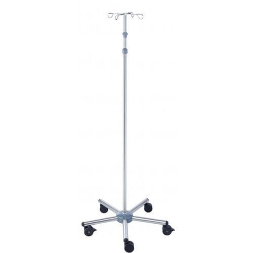 Infusionsstativ auf Rollen - I-PRE001 - provita medical - 4 Haken / Edelstahl / höhenverstellbar
