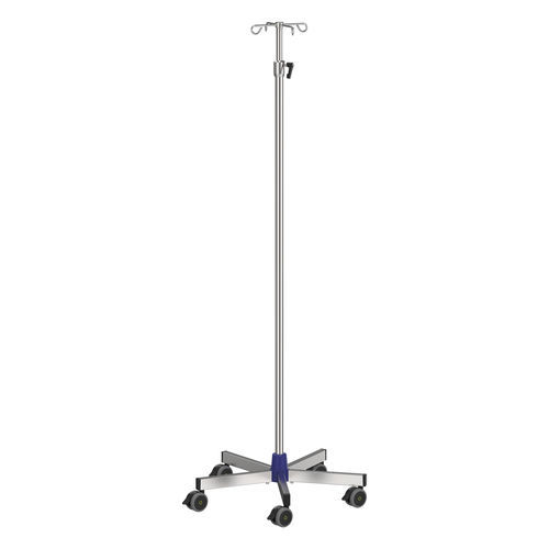Infusionsstativ auf Rollen - I-U02224 - provita medical - 4 Haken / Edelstahl / höhenverstellbar