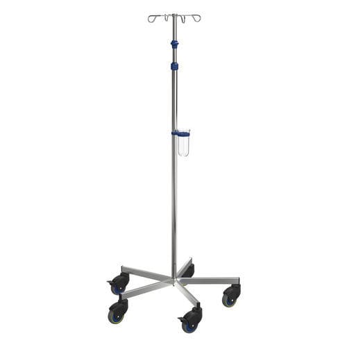 Infusionsstativ auf Rollen - I-O12112 - provita medical - 4 Haken / Edelstahl / für Bett