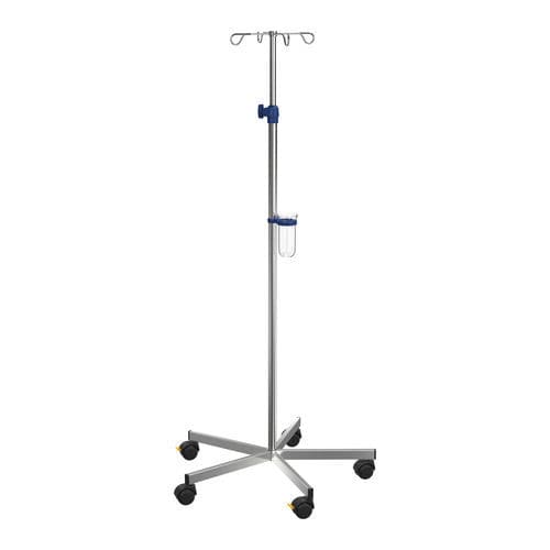 Infusionsstativ auf Rollen - I-O11222 - provita medical - 4 Haken / Edelstahl / für Bett