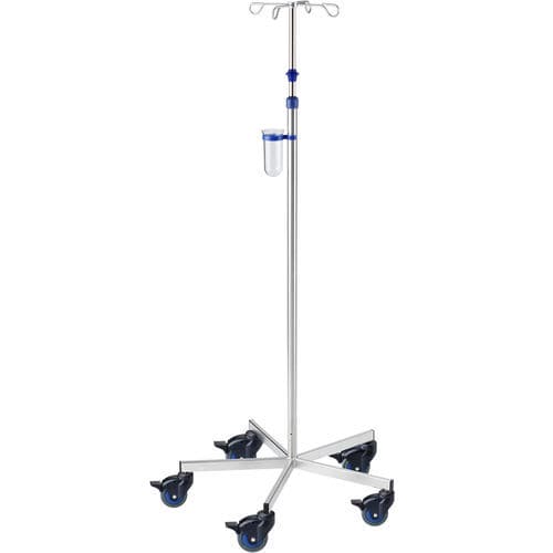 Infusionsstativ auf Rollen - I-O12212 - provita medical - 4 Haken / Edelstahl / für Bett