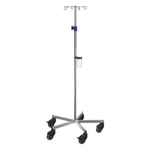 Infusionsstativ auf Rollen - I-O12222 - provita medical - 4 Haken / Edelstahl / für Bett