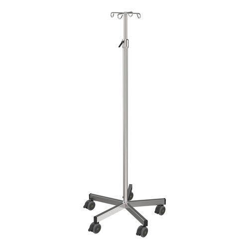 Infusionsstativ auf Rollen - I-O23234 - provita medical - 4 Haken / Edelstahl / für Bett