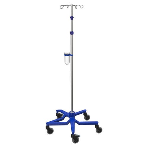 Infusionsstativ auf Rollen - I-S12112 - provita medical - 4 Haken / Edelstahl / Aluminium