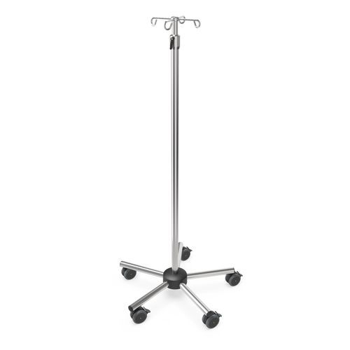 Infusionsständer auf Rollen - I-PRE003 - provita medical - 4 Haken / Edelstahl / höhenverstellbarer