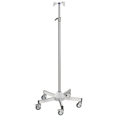 Infusionsständer auf Rollen - I-D03123 - provita medical - 4 Haken / Edelstahl / höhenverstellbarer