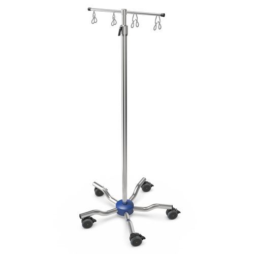 Infusionsständer auf Rollen - I-LOW005 - provita medical - 8 Haken / Edelstahl / höhenverstellbarer
