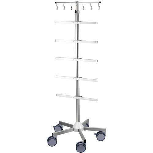Infusionsständer auf Rollen - ISP|125 - provita medical - 6 Haken / für Spritzenpumpen / höhenverstellbar