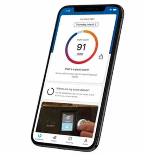 Medizinische mobile Applikation - myAir™ - ResMed Europe - CPAP / Management / Umform
